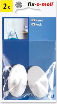 Produktbild von Haken selbstklebend weiß 31 mm x 49 mm fix-o-moll