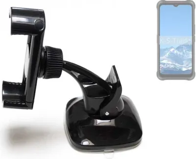 Produktbild von K-S-Trade kompakte Handy-Halterung Windschutzscheibe kompatibel mit AGM Glory Pro Armaturenbrett schwarz Autohalterung KFZ Halter Scheiben-Halterung