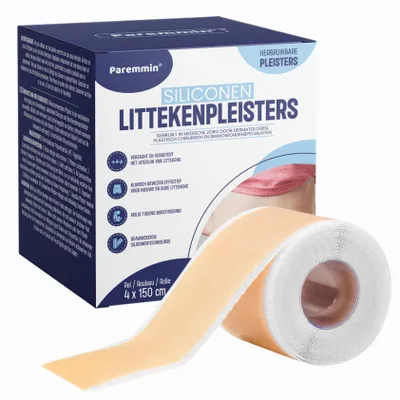 Produktbild von Paremmin Silikon Narbenpflaster Rolle 4 x 150 cm für Narben und Dehnungsstreifen