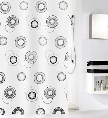 Immagine prodotto di Tenda da doccia Kleine Wolke in tessuto LUNA in bianco e nero 180 x 200 cm