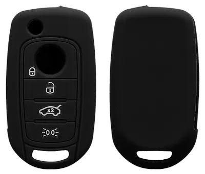 Produktbild von kwmobile Schlüsselhülle für Fiat 4-Tasten Klapp Autoschlüssel Hülle - Autoschlüssel Schlüssel Hülle aus Silikon - Schlüsselschutz Gehäuse in Schwarz