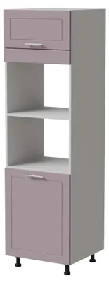 Productafbeelding van Ovenombouwkast BARI 60x207 cm, geverfd, kleur naar keuze. Model: BA-D14/RU/60/207, RAL 4009 pastelviolet mat, wit