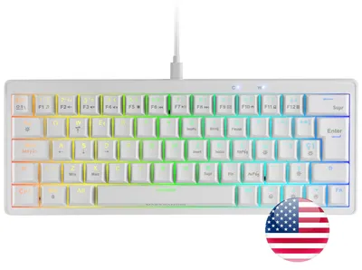 Produktbild von Mars Gaming MKMINIPRO, Kabelgebunden, USB, Mechanischer Switch, QWERTY, RGB-LED, Weiß