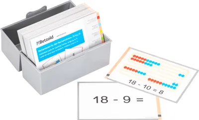 Produktbild von Betzold Rechenrahmen-Kartei in Karteibox, ZR bis 20, Lernkarte | Lernkartei für Selbstständiges Lernen
