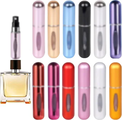 Produktbild von Mini-Sprühflasche 5 ml, 12 Stück, nachfüllbar, tragbar, auslaufsicher, für Parfum