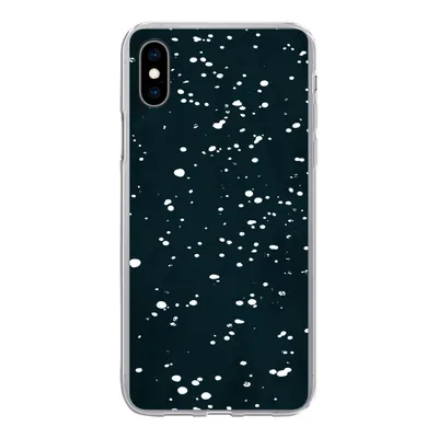 Produktbild von MuchoWow® Handyhülle Schutzhülle Hülle für iPhone Xs Polka dots - Schwarz - Weiß Silikon Softcase Handy Hülle - Handytasche