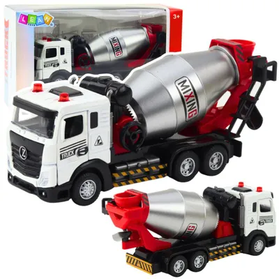 Produktbild von Betonmischer, Baufahrzeug, Metallkabine, rotierende Trommel, Lichter, Geräusche