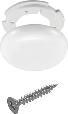 A white ceiling box and a screw are shown against a white background.