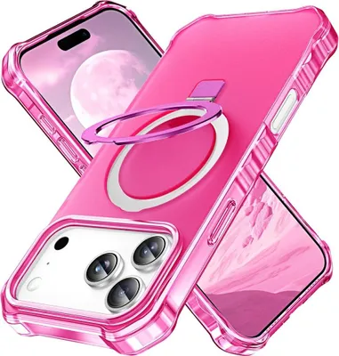 Produktbild von iPhone 17 Pro Max Hülle - Coverup ShockProof TPU Back Cover mit MagSafe Compatible Ring Kickstand - Pink