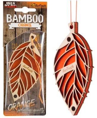Productafbeelding van Bamboo Autoparfum Oranje, hangende autobeurt: sinaasappel en grapefruit