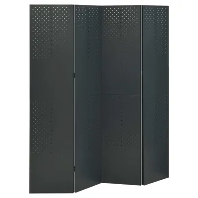 Zdjęcie produktu dla Parawan 4-panelowy, antracytowy, 160 x 180 cm, stalowy
