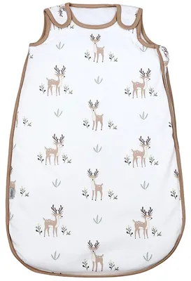 Produktbild von TupTam Schlafsack Baby 2.5 TOG – Ganzjahresschlafsack Kinder mit Seitlichem Reißverschluss, Ärmellos, Farbe: Rehe, Größe: 68-74