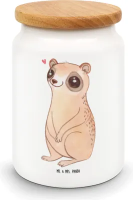 Produktbild von Mr. & Mrs. Panda zuckerdose Plumplori Glücklich - Weiß - Geschenk, behälter, gebäckdose, Keksdose, Vorratsbehälter, Lustige Sprüche, Niedlich, Dose, Glück, Kaffeedose