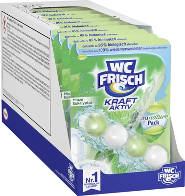 Produktbild von WC Frisch Kraft Aktiv Duftspüler Minze & Eukalyptus (10er Pack), Pro Nature