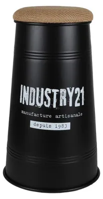 Image de Tabouret de bar conique "Loft & Métal" - Noir - D 40 x H 66,5 cm