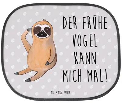 Produktbild von Mr. & Mrs. Panda auto blendschutz Faultier Vogel - Grau Pastell - Geschenk, Sonnenschutz, Spinner, Faultiere, Seitenfenster, Sonnenblende, Fürs, faul, saugnapf, Fenster