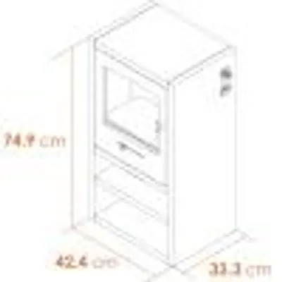 Obrázek produktu pro Adam Bergen XL elektrický krb s topením a dálkovým ovládáním, LED plamen, 0,9–1,8 kW, volně stojící, antracit, úložný prostor na dřevo