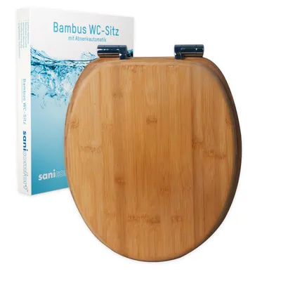Produktbild von sanicomfort Bambus WC-Sitz Mit Absenkautomatik – Toilettendeckel Aus Echtholz, Soft-Close, Belastbar Bis 150 kg, Universell Passend, dark