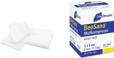 Produktbild von 2000 BeeSana Mullkompressen - steril - 8 - fach - 10 x 10 cm - zu 10 verpackt