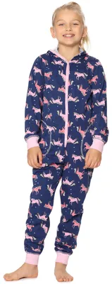 Image de Merry Style Pyjama fille Pyjama à capuche MS10-223 (bleu marine licorne, 158-164)