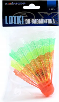 Produktbild von 4x Badminton Federbälle Kunststoff Bunt - Farbenfrohe Shuttlecocks Set Robust 7cm