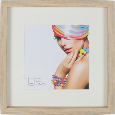 Produktbild von 3D Objektrahmen Holz Bilderrahmen quadratisch Wanddeko Collage Poster Fot Rahmen - Farbe: Natur | Format: 50x50