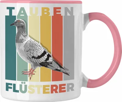 Produktbild von Trendation - Taubenzüchter Geschenk Zaubenzucht Zubehör Tauben Tasse Lustiger Spruch Taubenflüsterer Becher (Rosa)