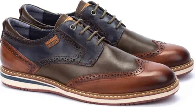 Produktbild von Pikolinos Herren Schnürschuh Leder Brogue Lochmuster perforiert Avila M1T-4191C1, Größe:44 EU, Farbe:Mehrfarbig