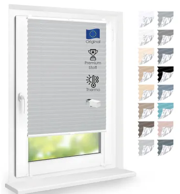 Produktbild von Premium Thermo Plissee lichtdurchlässig, Hellgrau, 100x130