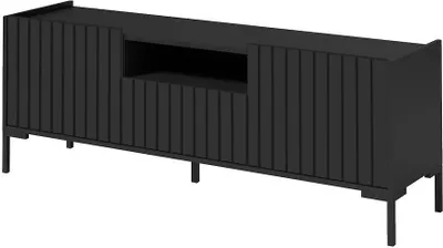 Produktbild von TV-schränke TV-Kommode LANDO 4 Schrank Lamellen Wohnzimmerschrank Schwarz