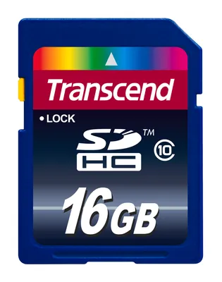 Produktbild von Transcend TS16GSDHC10, 16 GB, SDHC, Klasse 10, NAND, 30 MB/s, Schwarz