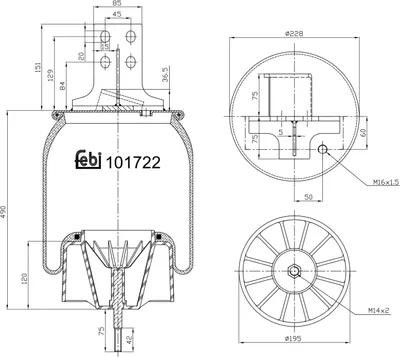 Image de Soufflet de ressort, suspension pneumatique FEBI 101722