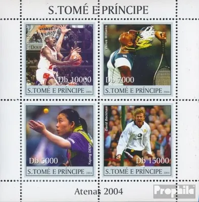 Produktbild von Briefmarken Sao Tome e Principe 2004 Mi 2639-2642 Kleinbogen (kompl. Ausgabe) postfrisch Basketball, Tennis, Fußball
