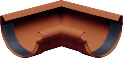 Produktbild von INEFA Rinnenwinkel 90 Grad halbrund Innenwinkel, PVC NW100 / 100mm Braun Wulst innen, Verbindungsstück Dachrinnenzubehör, einfache Montage