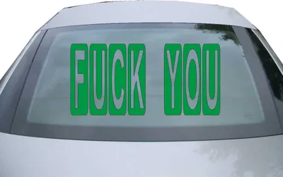 Produktbild von Indigos UG - Aufkleber Heckscheibe & Motorklappe DE6440 - grün - 600x285 mm - Fuck you - Auto Scheiben Fenster Heckklappe Tuning Racing JDM - Die cut