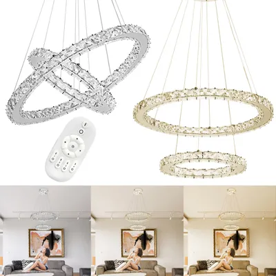 Produktbild von LARS360 48W LED Kronleuchter Kristall Dimmbar Hängelampe Deckenlampe Pendellampe Lüster