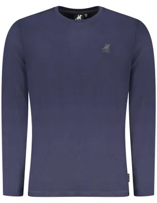 Immagine prodotto di Maglietta blu a maniche lunghe da uomo – Elegante, con scollo rotondo e stampa.