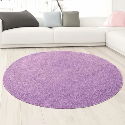 Immagine prodotto di Tappeto Shaggy color lilla – moderno tappeto a pelo lungo per interni eleganti. Dimensioni: 200 cm (rotondo)
