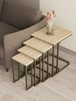 Obrázok produktu pre Skye Decor, Kvalitný konferenčný stolík (4 časti) – antikový štýl a travertín | 100% melamín