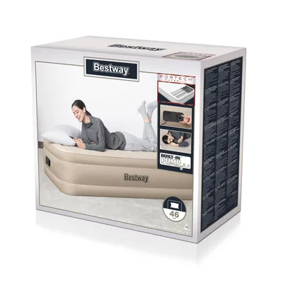 Zdjęcie produktu dla Bestway 69048, Podwójny materac, Spirala podwójna, Prostokąt, Wewnętrzna, Wbudowana pompa powietrza