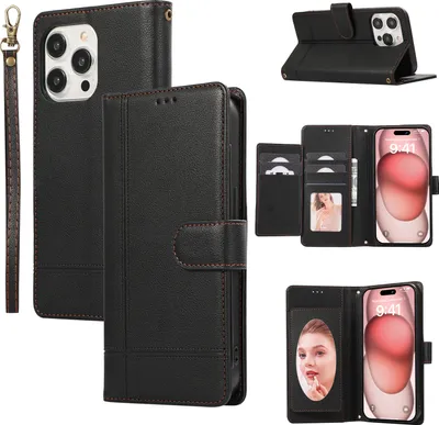 Produktbild von INF Multifunktionales Spiegel-Kartenhalter-Wallet-Case für 15PROMAX