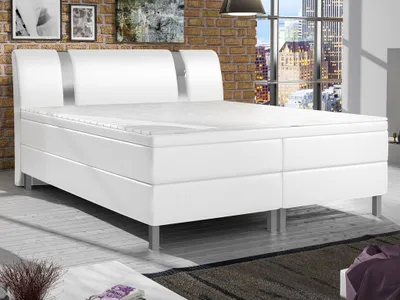 Produktbild von Inter Handels Boxspringbett Riva 180x200 Kunstleder Weiß TYP 3
