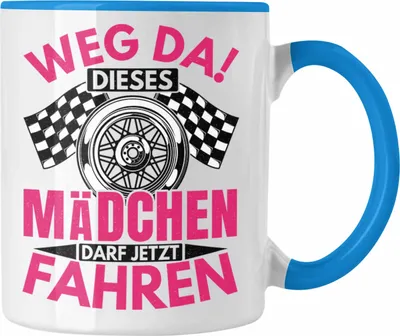 Produktbild von Trendation - Führerschein Bestanden Geschenk Tasse Spruch Mädchen Frauen (Blau)