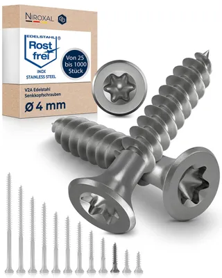 Productafbeelding van Torx houtschroeven 4x25 mm roestvrij staal, 10 stuks