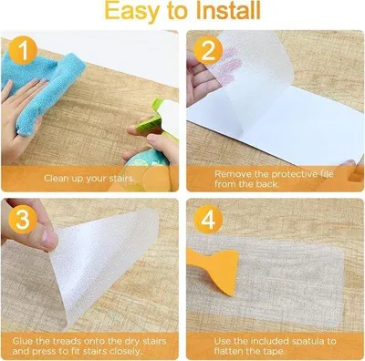 Produktbild von Famanu Treppenmatten Set 15 Stück 60 x 10 cm selbstklebend rutschfest