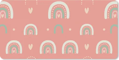 Produktbild von MuchoWow® Mauspad Mousepad Mädchen - Regenbogen - Herzen - Muster - Mädchen - Rosa - Kinder - Kind 60x30 cm - Mousepads - Maus Mat - Pad - Mausunterlage - Nachhaltig