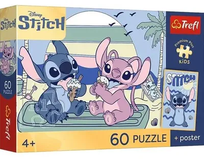 Produktbild von Kinderpuzzle 60 Teile Stitch mit Poster