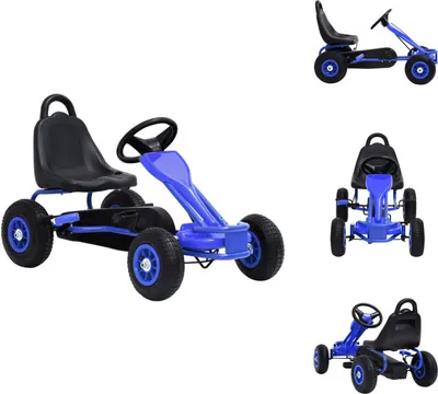 Zdjęcie produktu dla vidaXL Gokart na pedały z oponami pneumatycznymi niebieski - Chodzik i zjeżdżalnia dla dzieci oraz pojazdy na pedały