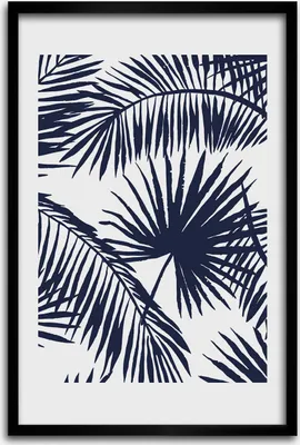 Produktbild von Bild - Bilderrahmen - 40 cm x 60 cm - MDF - Rahmen - Wandkunst - Blätter der Palme