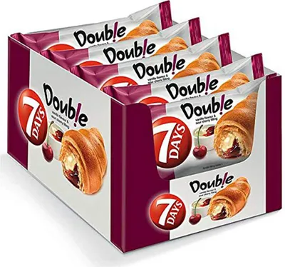Produktbild von 7Days Double Croissant Kirsche & Vanille 10x60g